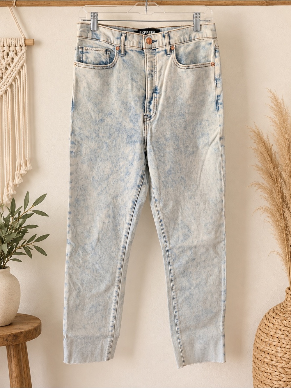 Express Acid Wash Ankle Jeans